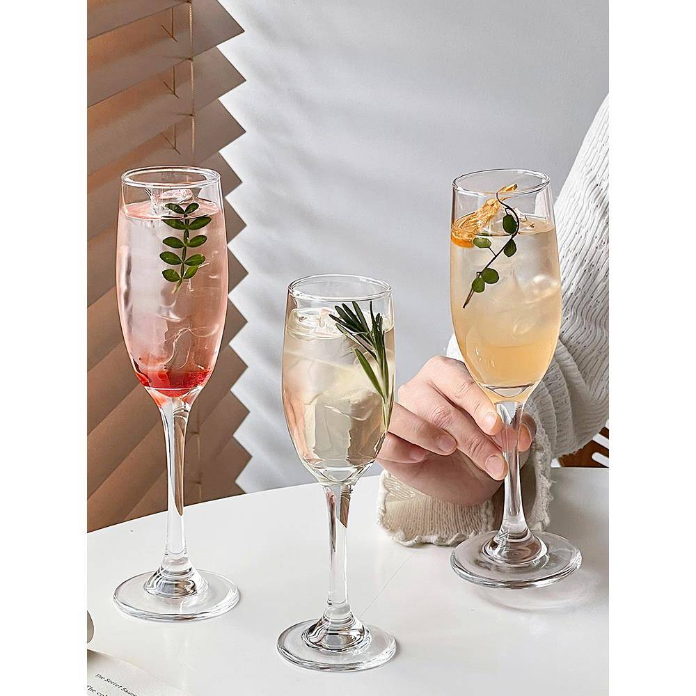 高颜值ins风起泡香槟杯高脚杯微醺酒杯特调鸡尾酒杯套装玻璃杯子
