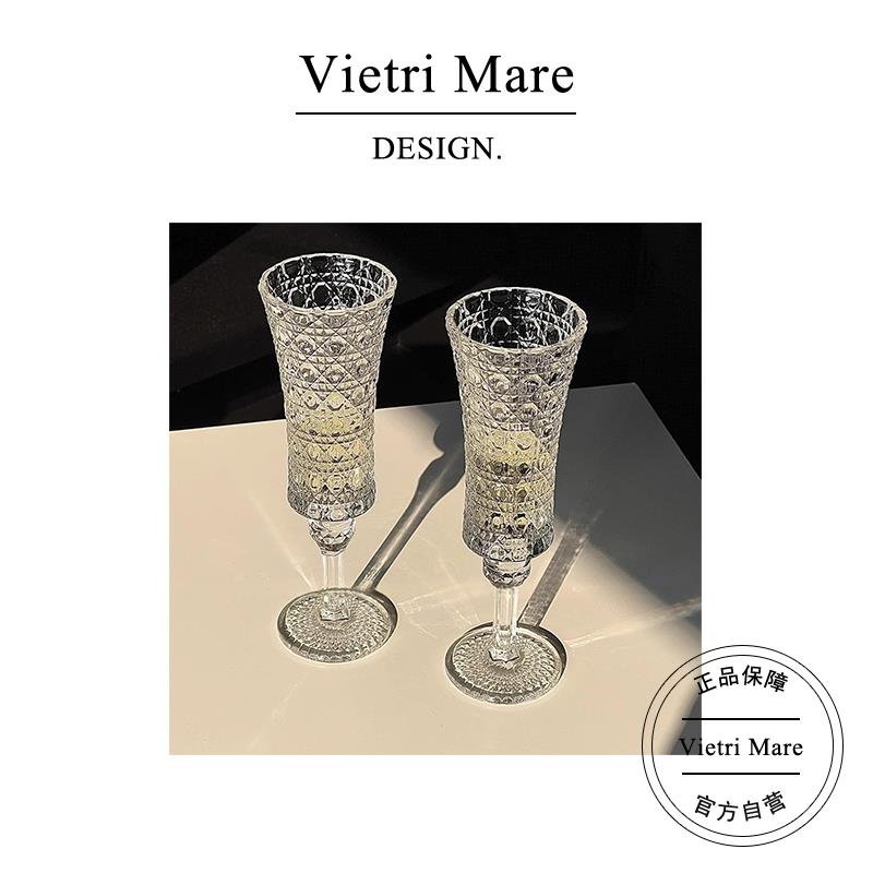 Vietri Mare玻璃杯覆古浮雕法式红酒杯香槟酒杯饭厅用杯子丨卡特