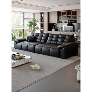 政府补贴华瑞娜意式极简真皮大象耳朵沙发客厅小户型皮艺直排沙发