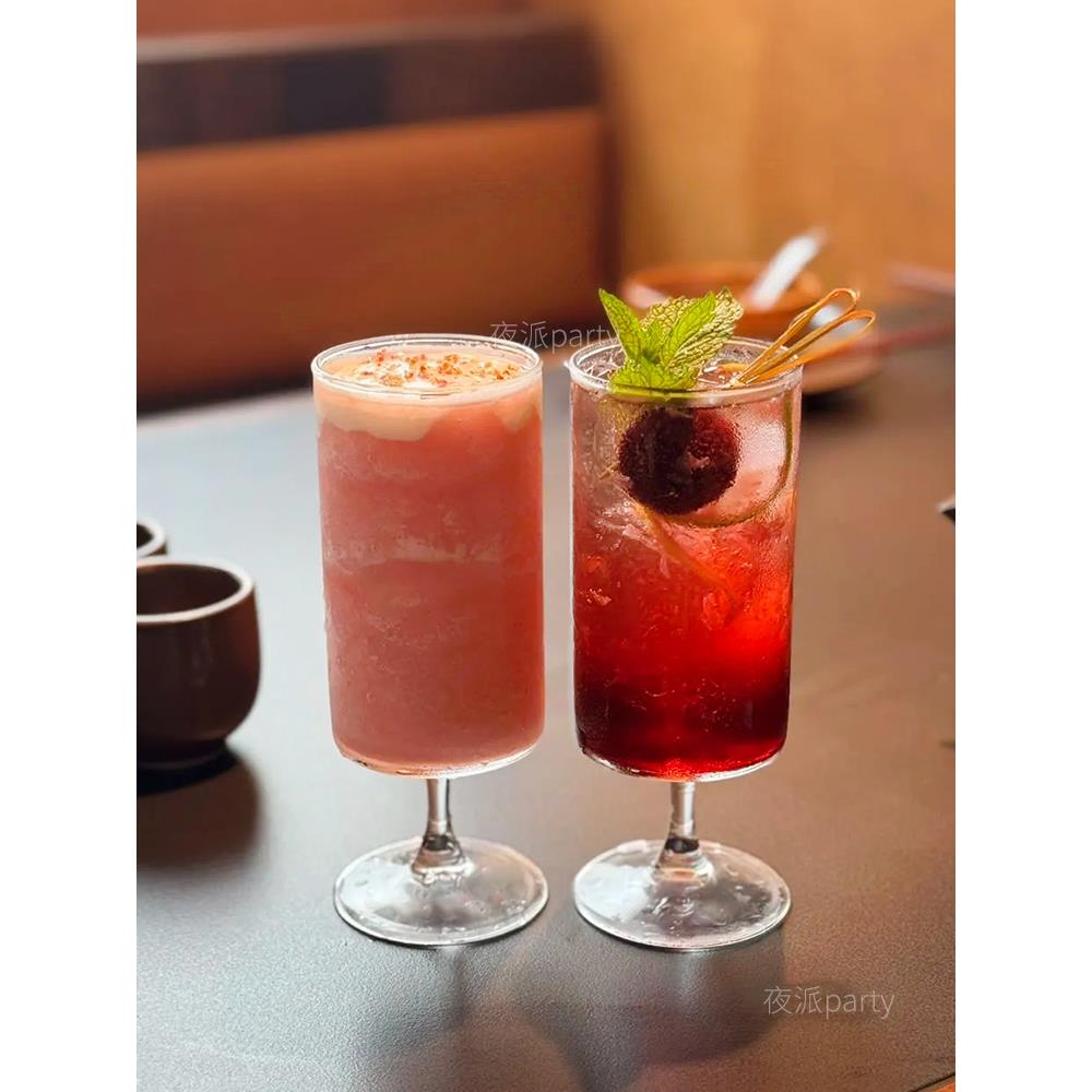 简约风直筒果汁杯玻璃杯咖啡厅奶茶冷饮杯鸡尾酒饮品杯饮料水杯子