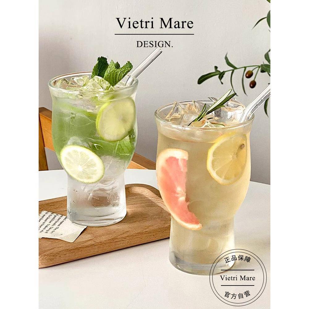 Vietri Mare玻璃杯复古宽口美式咖啡杯大容量饮料杯水杯子丨伊冯