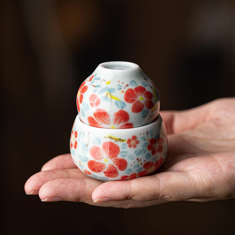 家用中式白酒杯组合套装葫芦杯shot杯子云吞杯功夫茶具闻香品茗杯