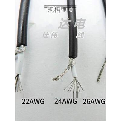 单芯屏蔽线UL1185/1533-32AWG-16AWG镀锡铜单芯+1地数据线信号线