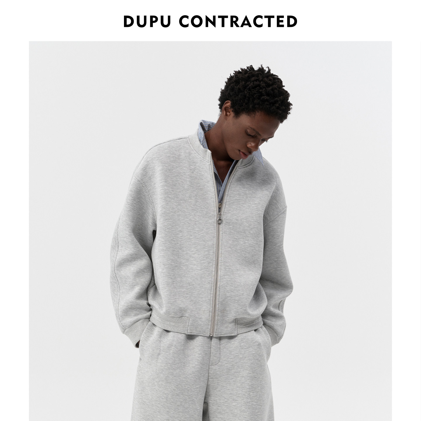 DUPU杜朴 套装螺纹领开衫卫衣外套 弯刀袖运动休闲风卫衣