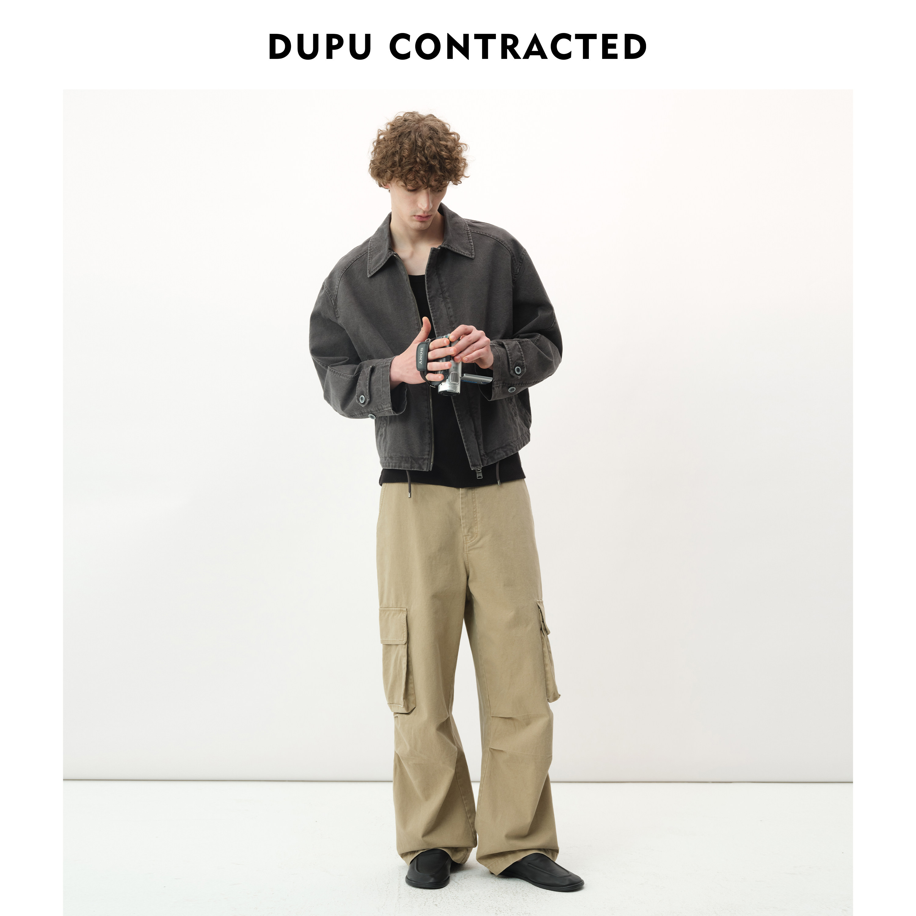 DUPU杜朴 重磅复古翻领洗水牛仔外套 纯棉经典简约牛仔夹克