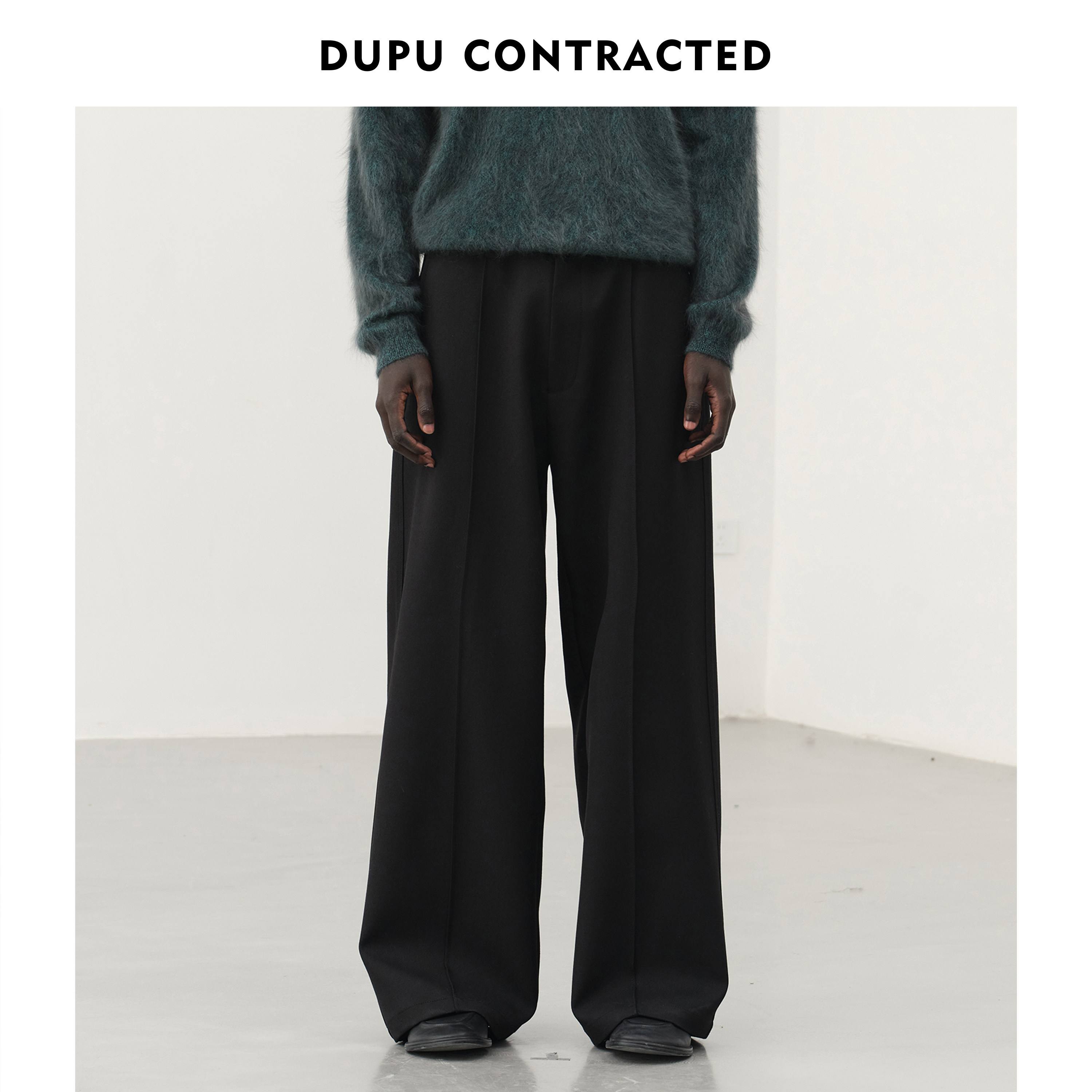 DUPU杜朴 易打理垂顺微阔微弹休闲西裤 简约松弛感通勤阔腿长裤