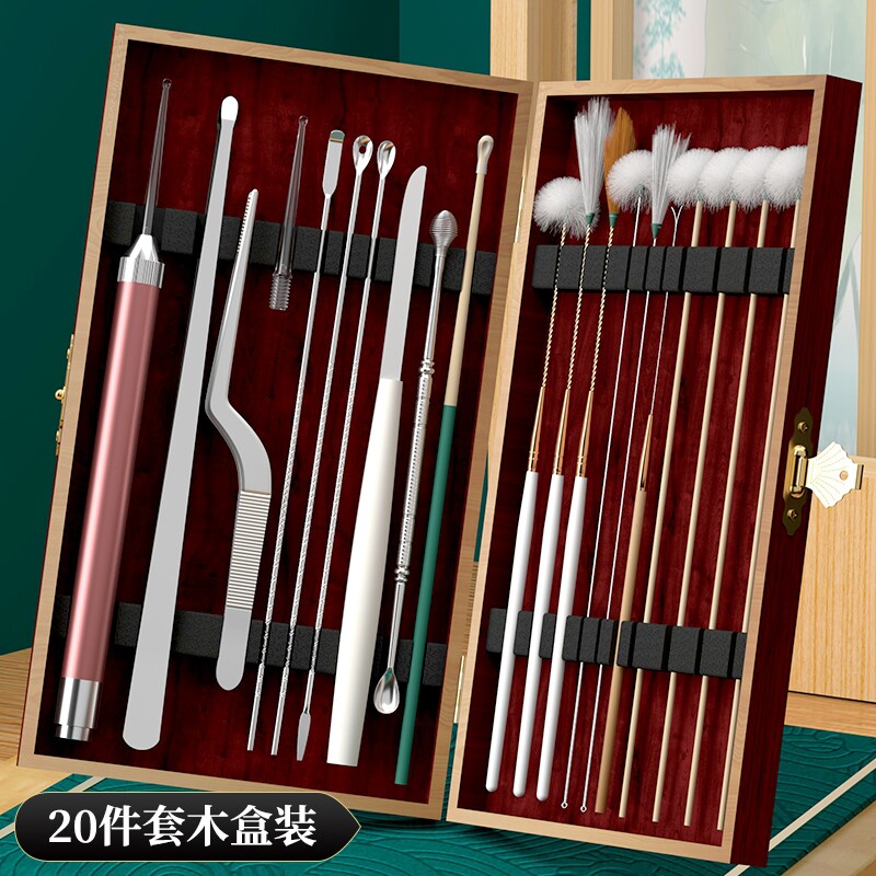 采耳工具套装专业打挖踩掏油耳朵发光耳勺神器鹅毛棒毛毛专用全套