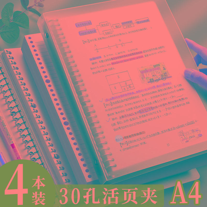 a4活页夹笔记本可拆卸活页本外壳4孔30孔本夹子扣环线圈本可