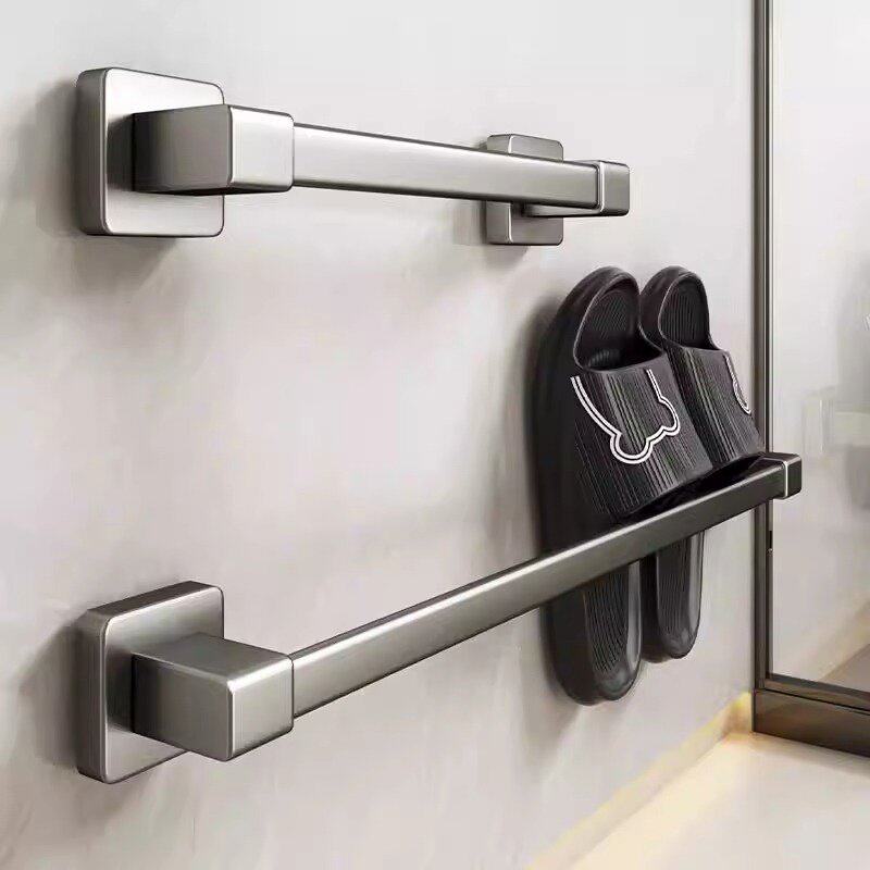 免打孔太空铝浴室拖鞋架卫生间置物架鞋子收纳神器厕所壁挂沥