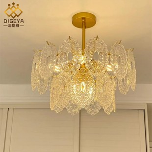 美式 意大利水晶玻璃轻奢卧室客厅餐厅灯具 复古吊灯法式 宫廷风格