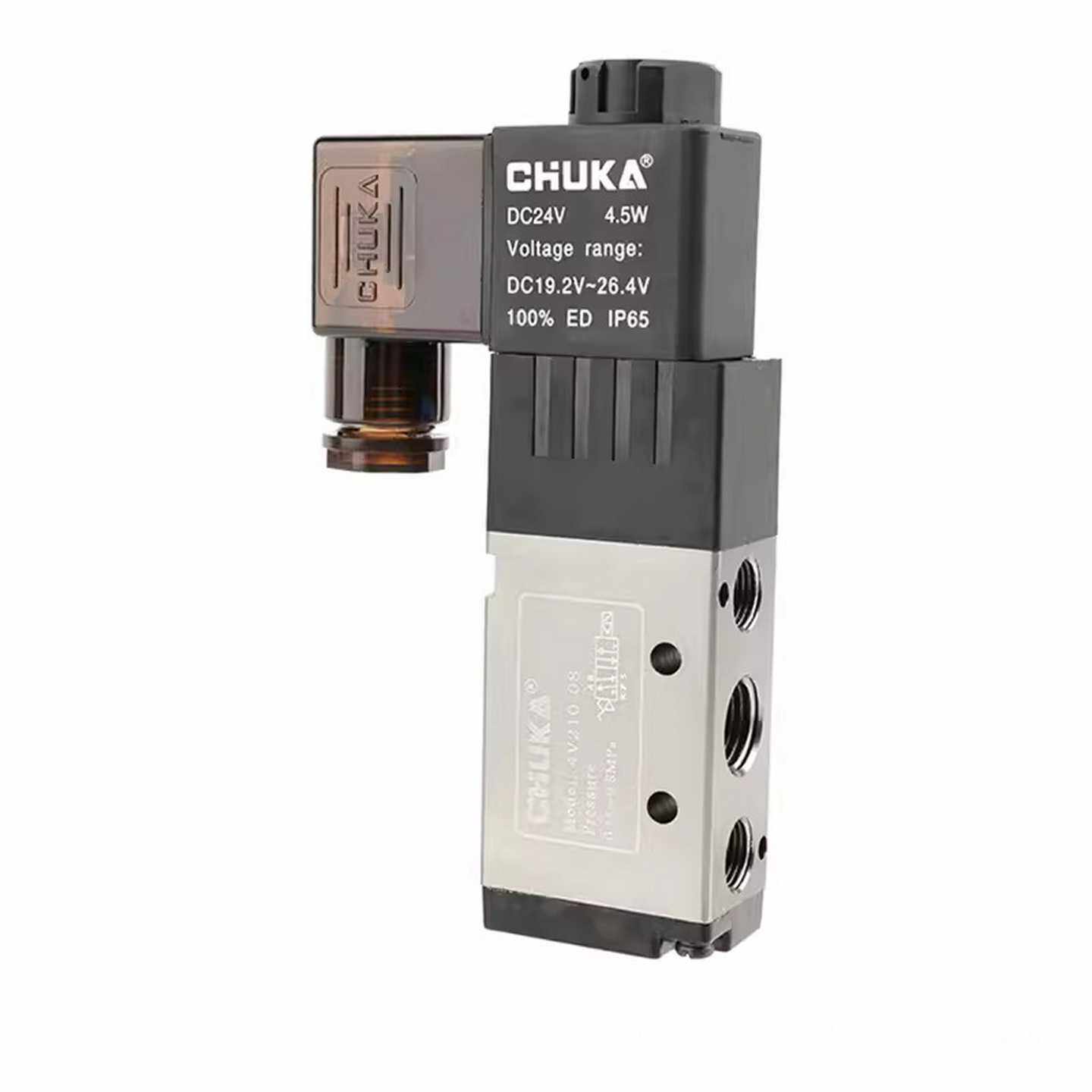 CHUKA气动电磁阀4V210-08AC220V4V210-08DC24aV4V110-06AC220V