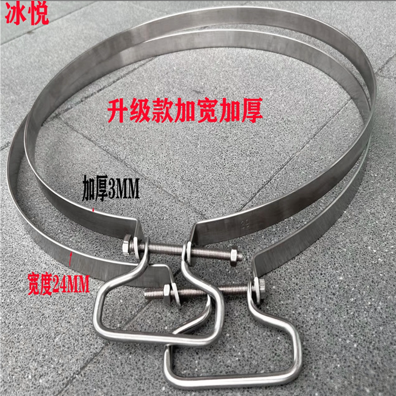 升级加宽加厚不锈钢菜板手提钢箍砧板防裂钢圈菜墩包边紧固圆