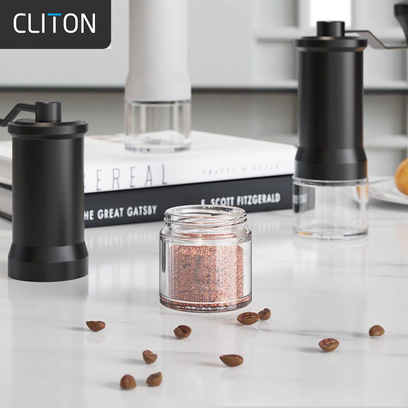 CLITON手摇磨豆机咖啡玻璃粉罐咖啡研磨器配件手动咖啡机器具