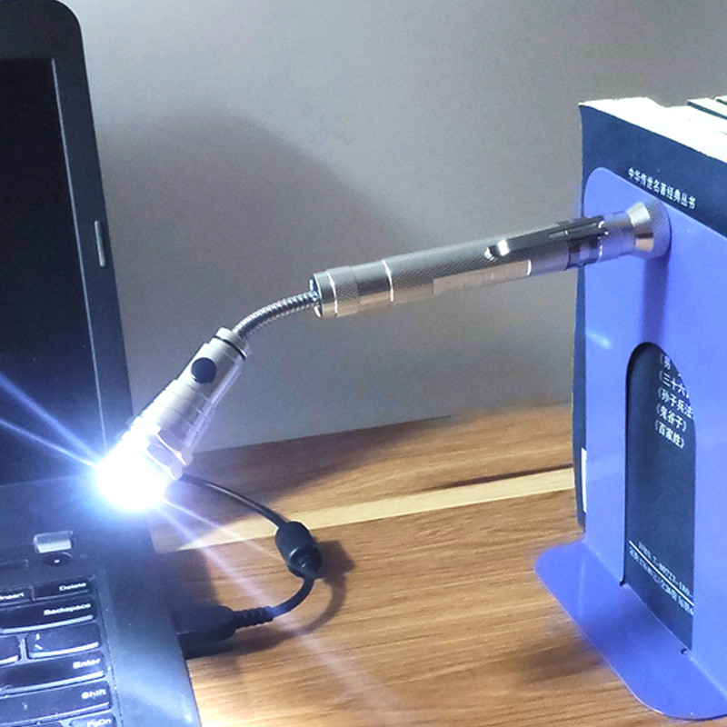 LED灯头强光工具手电筒带灯强磁物捡拾器可拉伸弯曲软管工