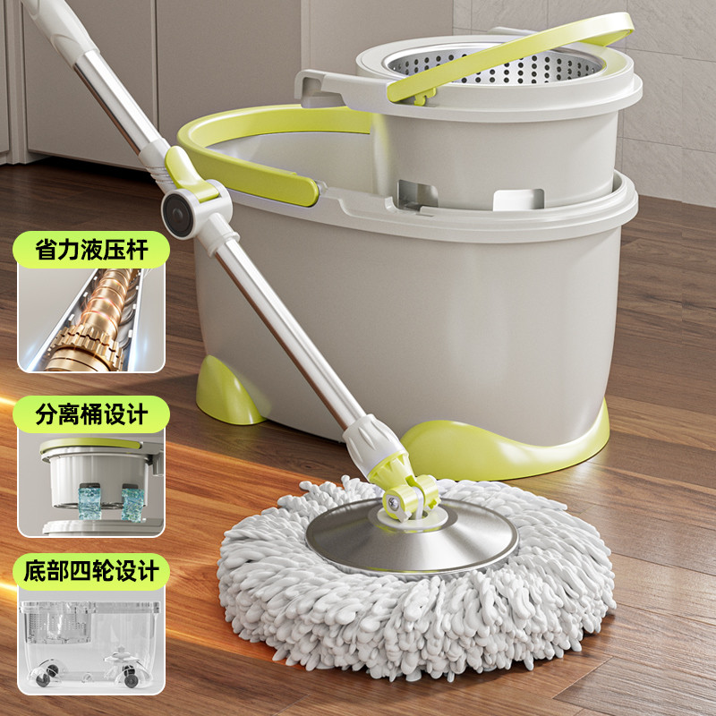 旋转拖把家用2024新款免手洗拖地自拧水拖布桶甩干式地拖一拖净