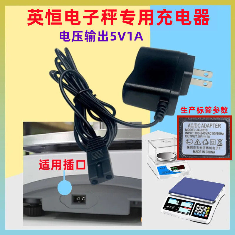 适用英衡乐祺电子秤称两个孔通用充电器专用5V1A电源线双孔适