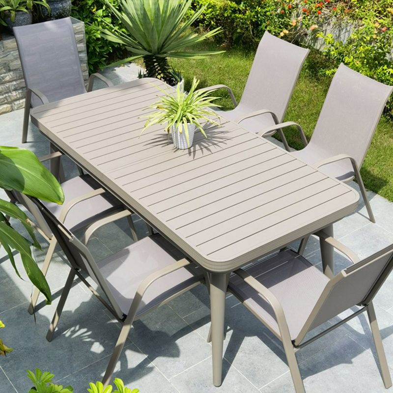 户外桌椅庭院室外露台北欧花园别墅院子露天外摆休闲铝合金长方桌