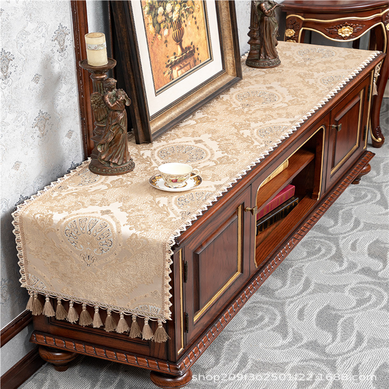 欧式桌布电视机柜茶几布艺套罩盖布长方形防尘垫餐桌台布桌面桌旗