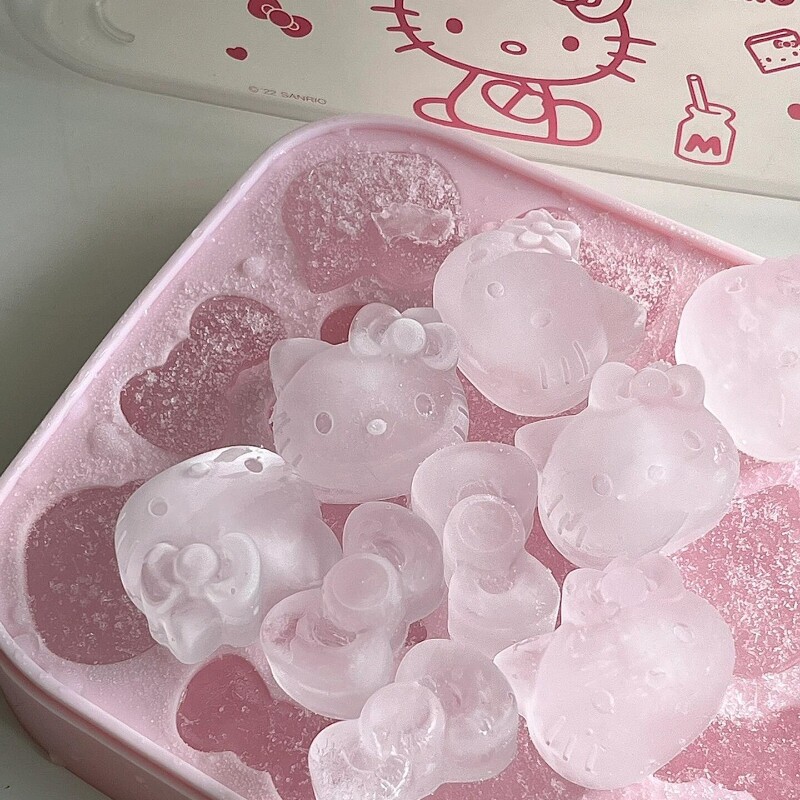 按压HelloKitty冰格模具制硅胶食品级冰块储冰盒自制雪糕果冻家用