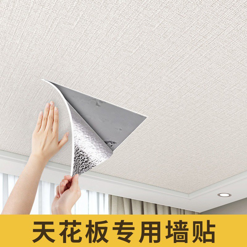 天花板贴纸自粘屋顶吊顶装饰遮丑自装墙纸房顶棚顶隔音客厅墙