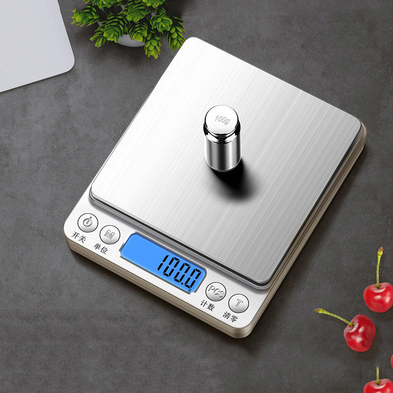 （又可充电又可电池3kg）厨房秤电子秤厨房小型克秤高精度