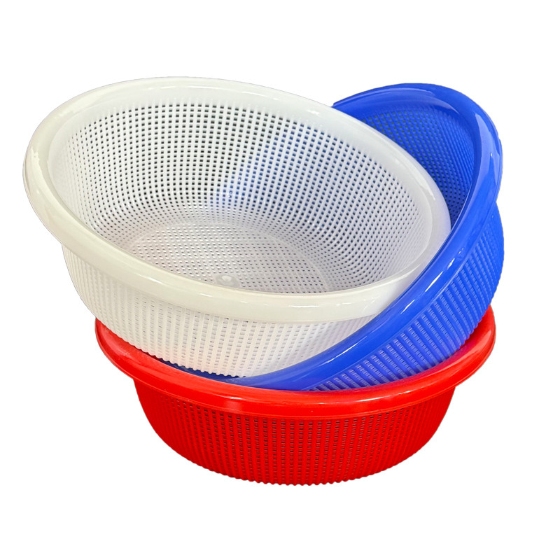 加厚塑料洗菜篮子圆形沥水篮收纳镂空淘米厨房用漏筐环保耐用