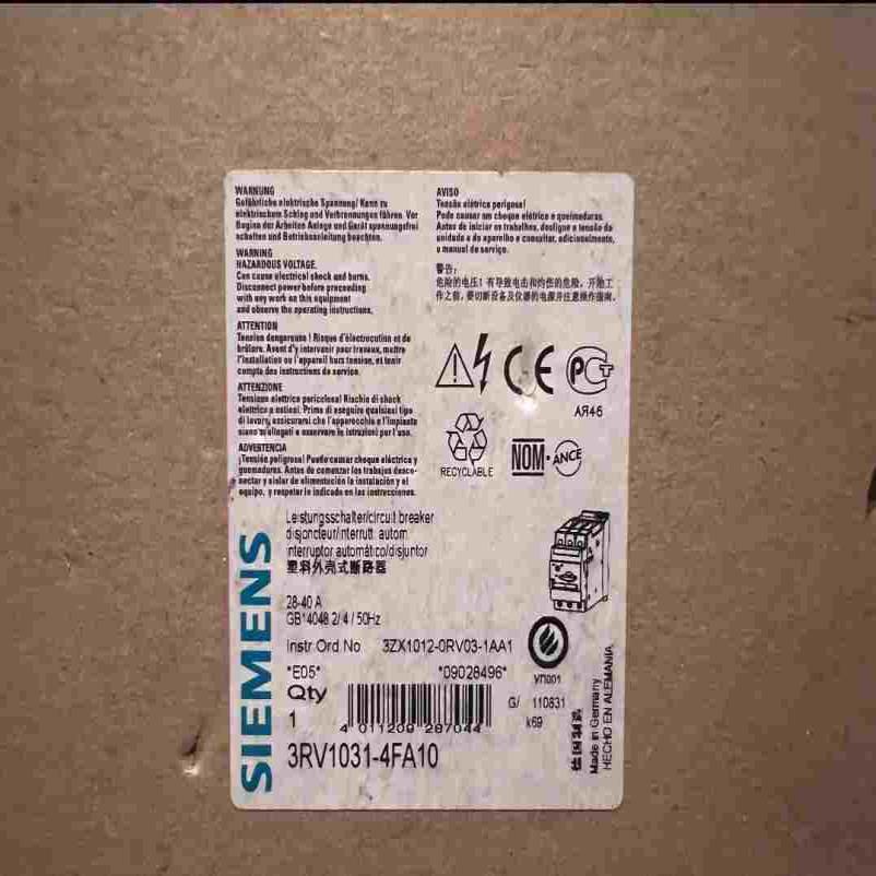 断路器3RV1031-4FA10  库存货，包装！~询价