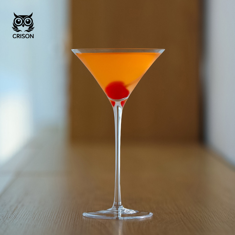 MT1801 CRISON 喇叭造型铅水晶马天尼鸡尾酒杯 三角高脚调酒杯