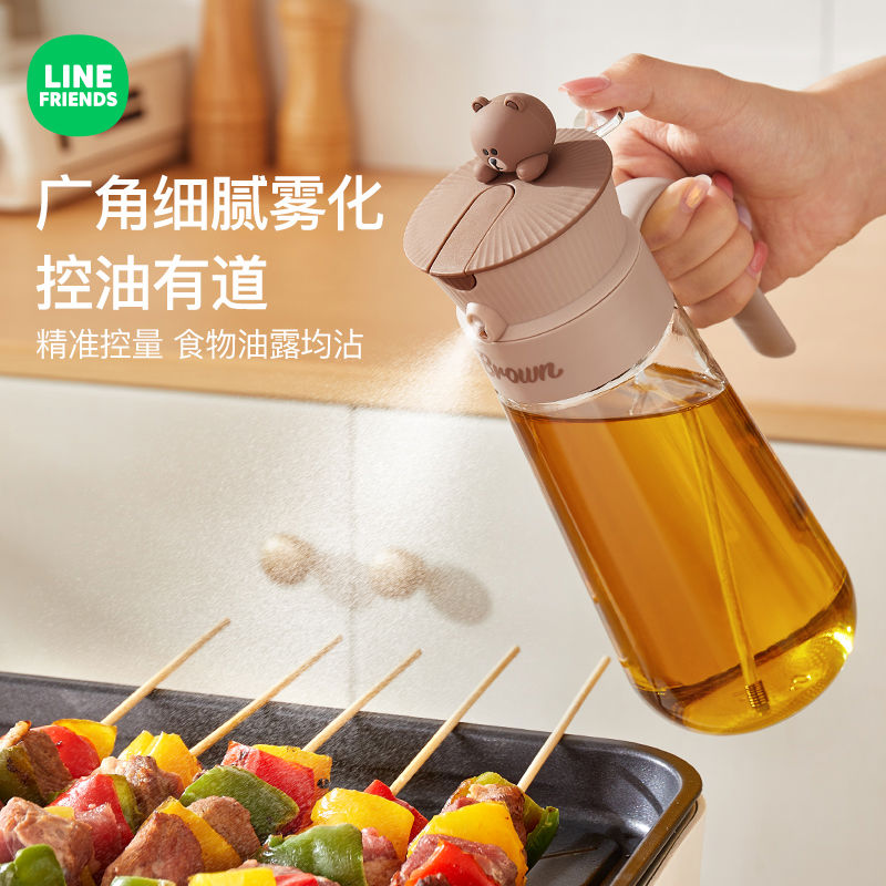 LINE玻璃喷倒一体油壶防漏油罐油壸厨房家用酱油调料瓶油瓶耐