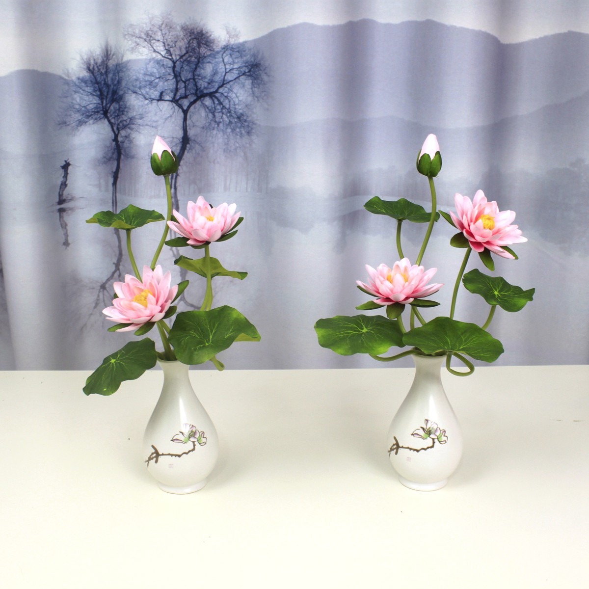 仿真荷花供佛花假花莲花佛堂供花观音前摆放花神台家居装饰花摆件