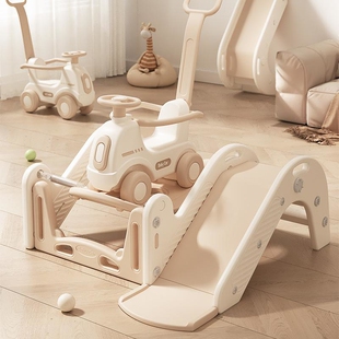德国儿童摇摇马蹦床组合三合一宝宝滑梯礼物大号加厚小木马摇摇椅
