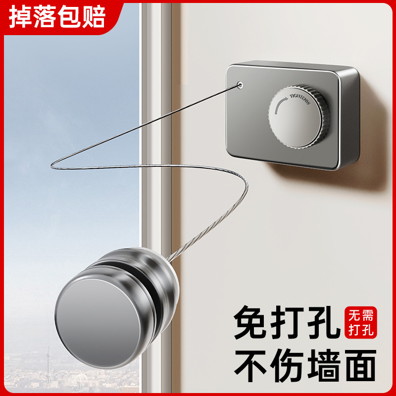 晾衣绳室内免打孔隐形伸缩晾衣神器卫生间阳台绳子收缩晾衣架