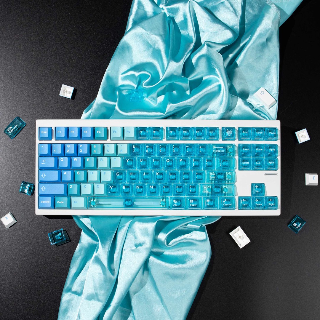 夏威夷雪山键帽大全套PBT热升华+PC移印原厂适Wooting等
