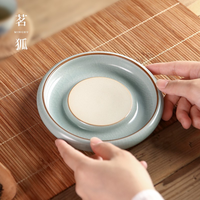 天青汝窑壶承复古陶瓷茶承壶承干泡台壶托杯垫功夫茶具茶道配件