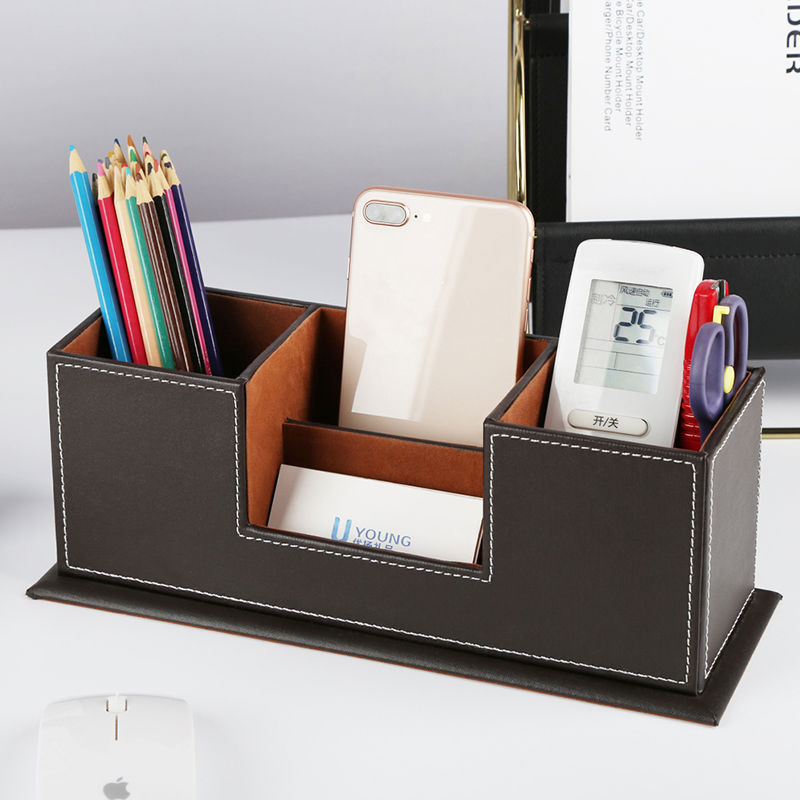 务办公笔筒轻奢办公室领导高级创意会议室桌面文具收纳盒时