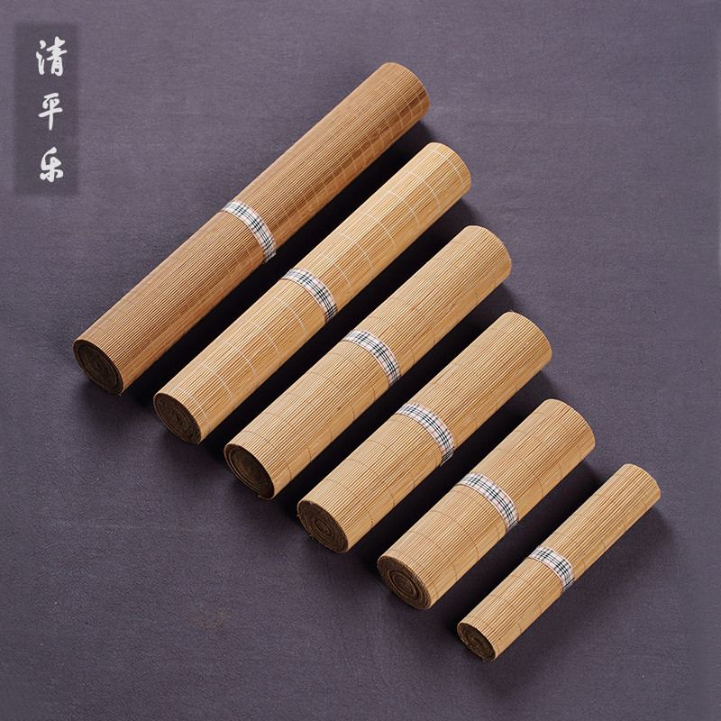 茶席 竹席 泡茶茶盘垫竹编茶垫防水中式禅意复古茶道桌旗竹垫竹制