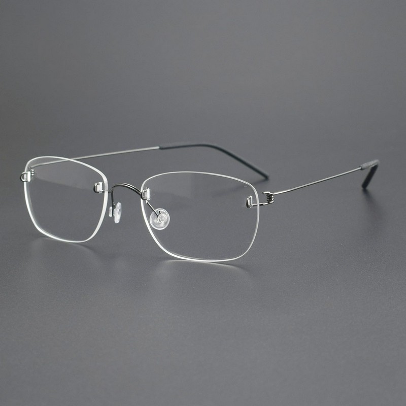 林德同款297无框眼镜框架商务近视可配度数无边框防蓝光超轻镜框