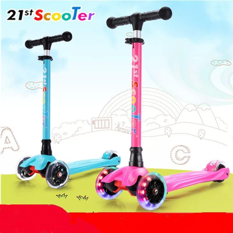 21st scooter米多滑板车儿童3岁6岁四轮闪光踏板2-10岁小孩滑