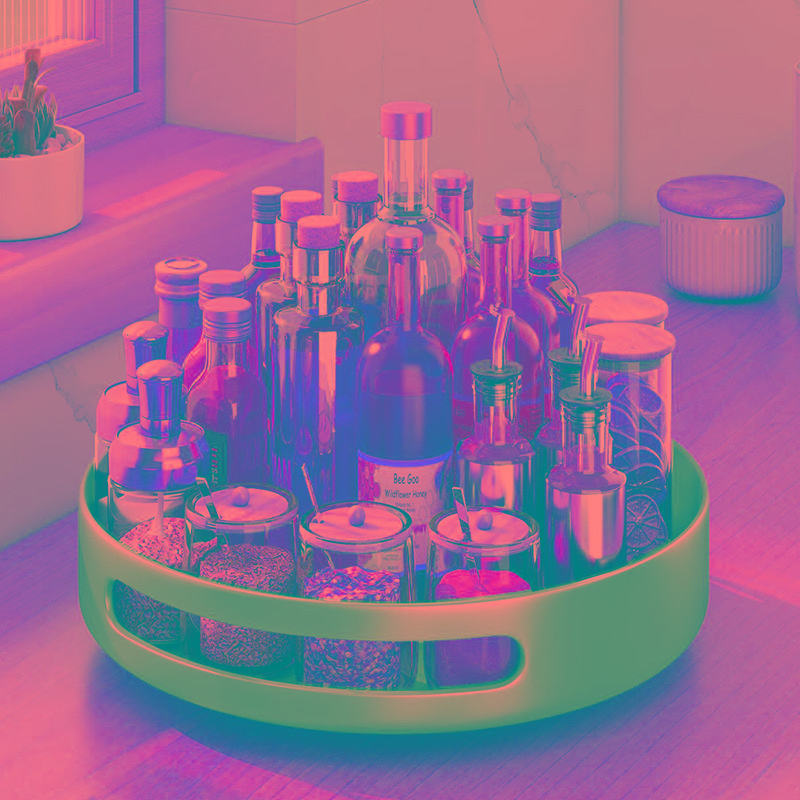 旋转厨房调料置物架台面调味料瓶多功能桌面油盐酱醋收纳盒子转盘