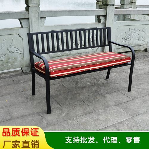户外公园花园庭院金属公园椅室外铁质铁艺钢管休息座椅双人长椅