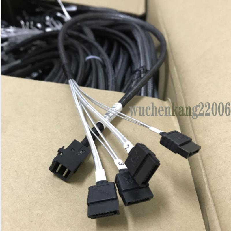 **安费诺反向Mini SAS线主板4个SATA 转SFF-8643背板12G逆向数*