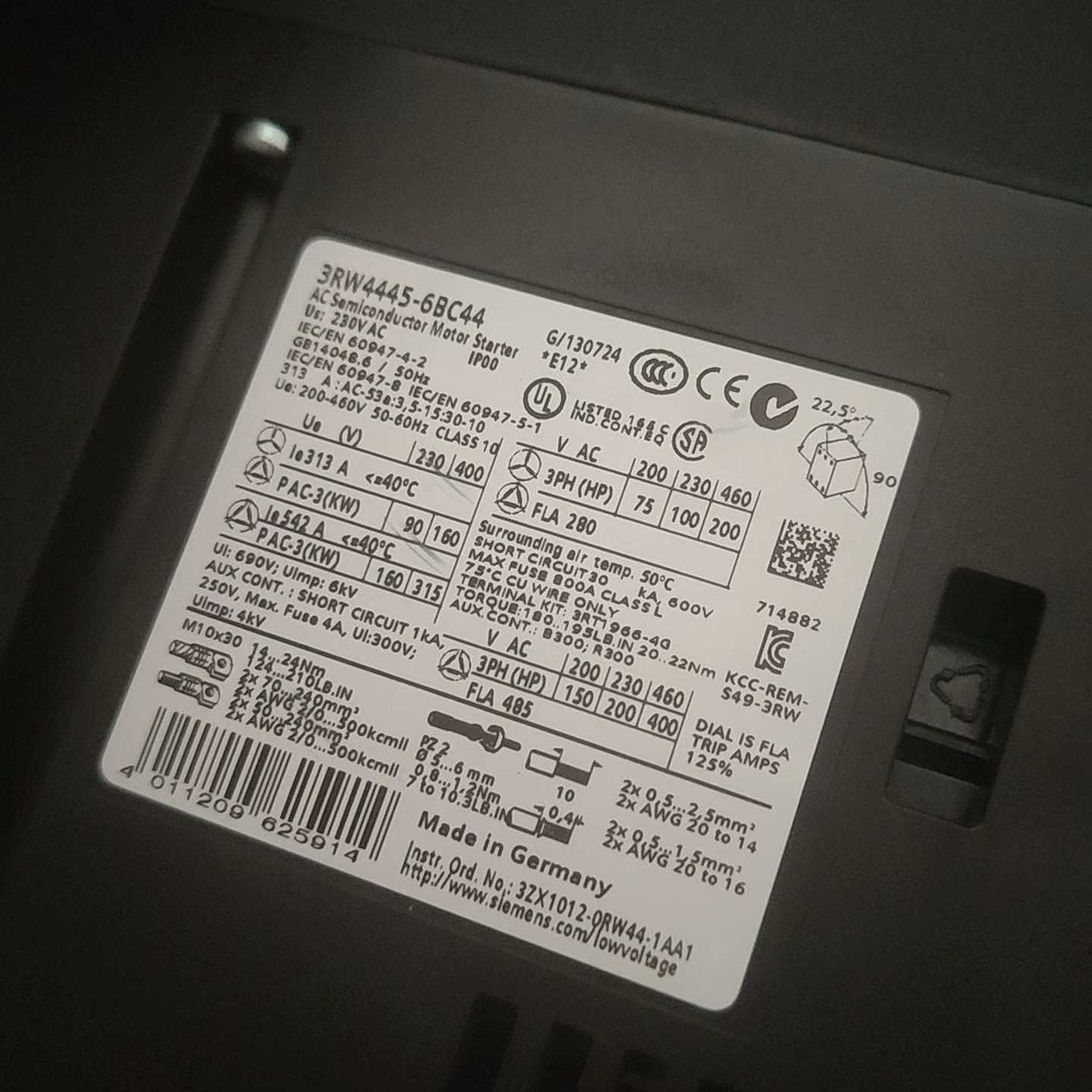 3RW4445-6BC44裸机，成色从新，询价