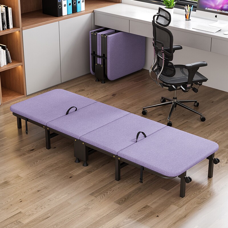 折叠床单人办公午睡便携四折床午休床家用成人简易海绵木板床
