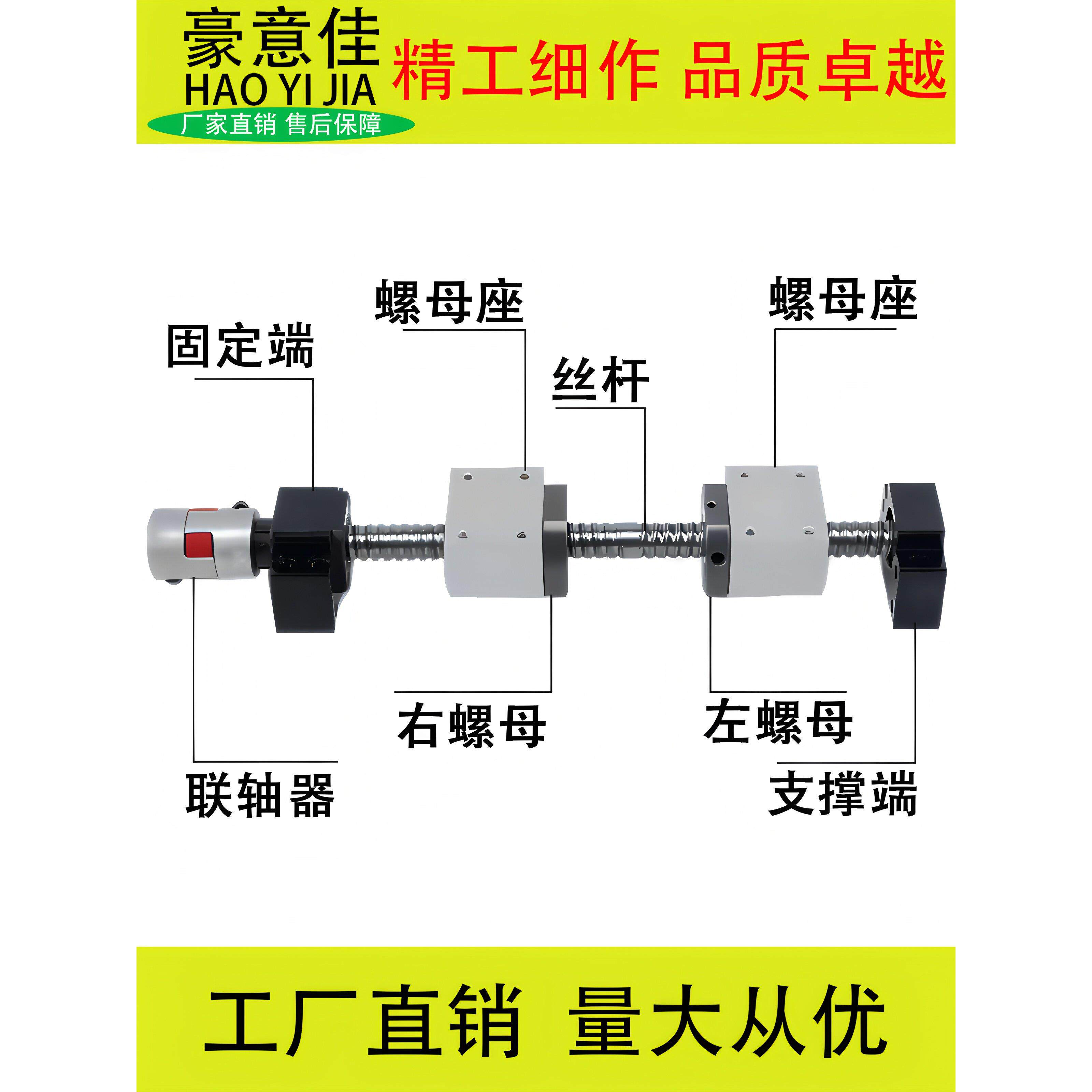 高精密双向正反牙滚珠丝杆1605左右丝杠套装2005上下2510左旋螺母