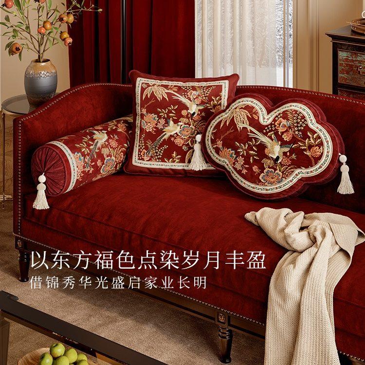 春和锦明高级感新中式沙发抱枕红色氛围感结婚新年一对靠枕葫芦枕