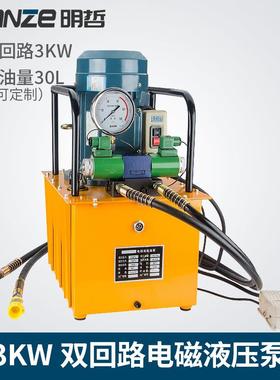 DB300-D2电动泵带双电磁阀液压泵站油压机双回路3KW 厂家直销