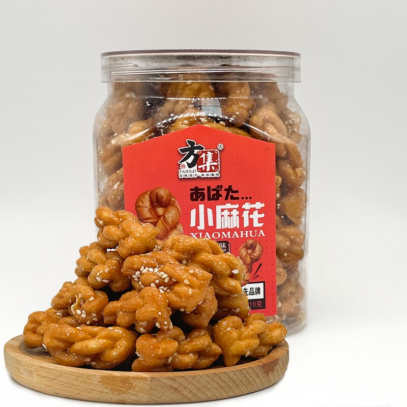 香酥脆小麻花香葱芝麻海苔味健康油炸特产传统手工办公小零食瓶装