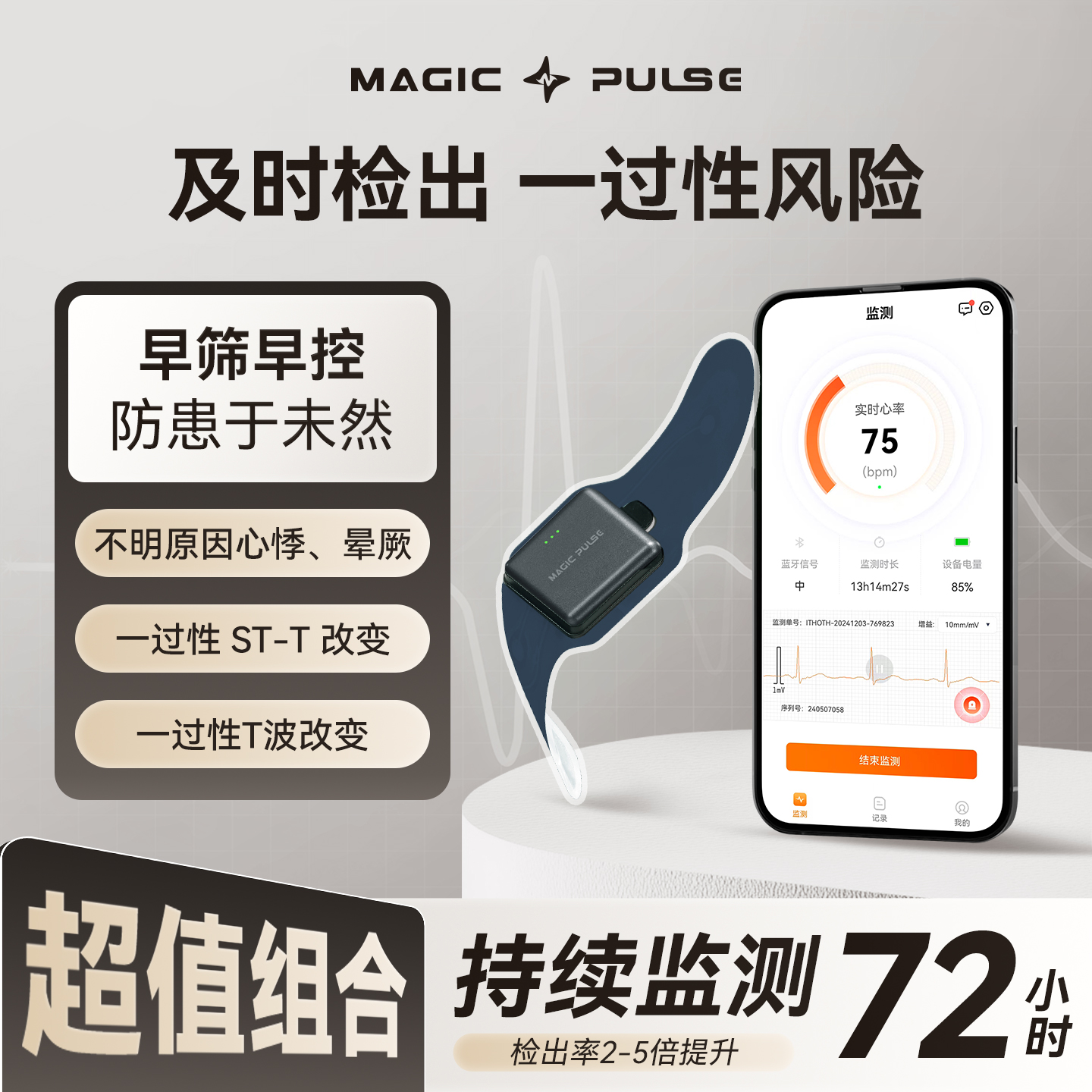 72小时动态心脏心率监测仪心电贴