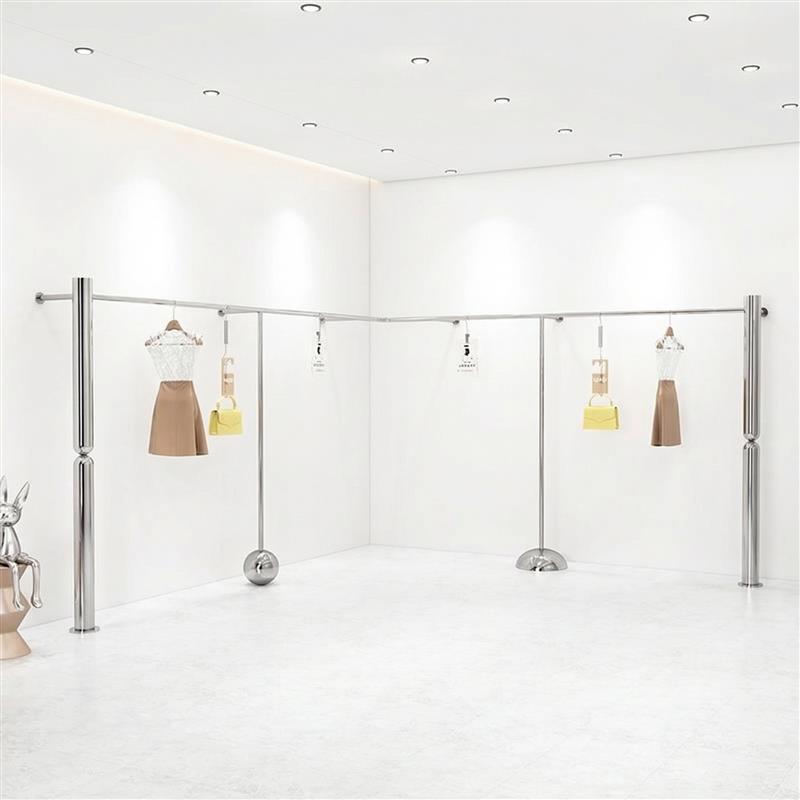 服装店不锈钢展示架上墙壁挂式陈列架童装女装店新挂衣架货架道具