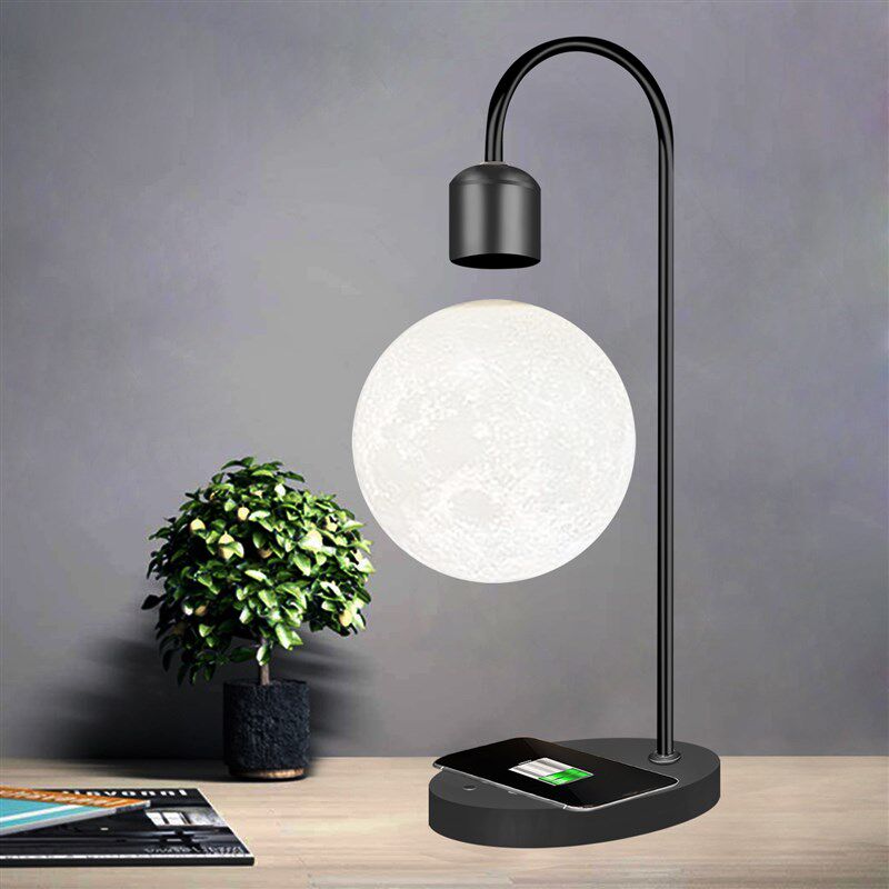 悬浮月球灯3D打印一体创意磁悬浮月亮台灯摆件LED小夜灯110v220v